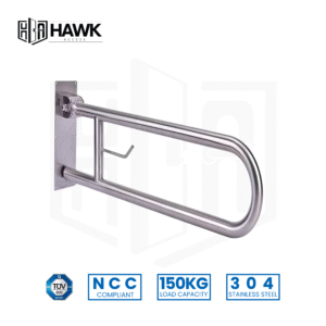 Drop Down Grab Rails with Toilet Roll Holder